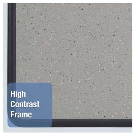 Quartet Granite Gray Tack Board 48"x36", Black 699375